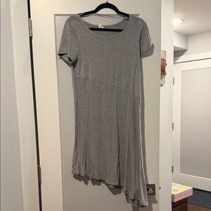 Cable & Gauge Asymmetrical Striped Dress - Gray